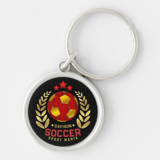 Benutzerdefiniertes Fußball-Logo | Geburtstagsgesc Schlüsselanhänger