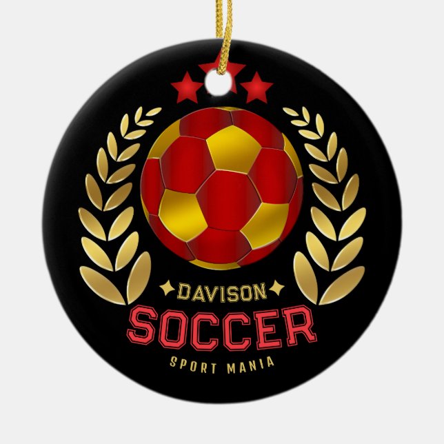 Benutzerdefiniertes Fußball-Logo Keramik Ornament (Vorne)