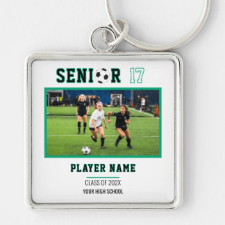 Benutzerdefiniertes Fußball-Senior-Night-Foto Schlüsselanhänger