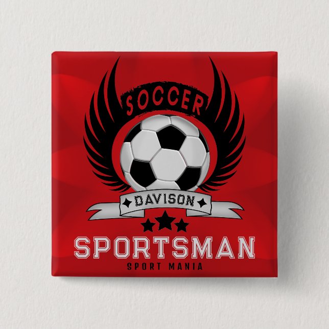 Benutzerdefiniertes Fußball-Sportler-Emblem mit Ba Button (Vorderseite)