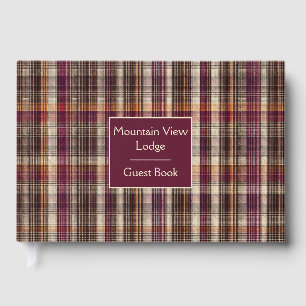Benutzerdefiniertes Gästebuch Gingham-Stil Ferienw