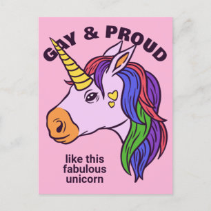 Benutzerdefiniertes Gay Unicorn Postkarte