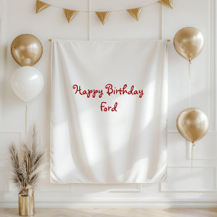 Benutzerdefiniertes Geburtstagsbanner Stoff Name Z Wandteppich