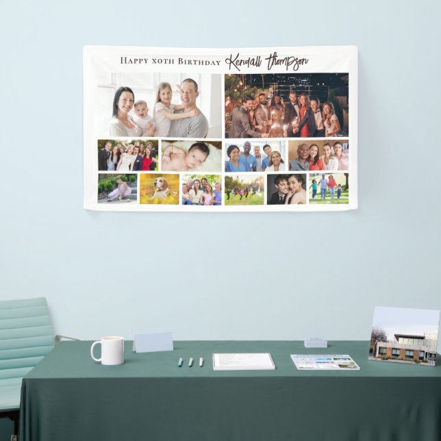 Benutzerdefiniertes Geburtstagsfoto-Collage-Willko Banner (Messeveranstaltung)