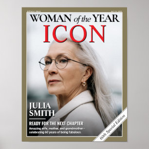 Benutzerdefiniertes Geburtstagsmagazin-Cover, Frau Poster