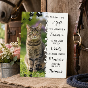 Benutzerdefiniertes Gedicht zur Erinnerung an Katz Fotoplatte