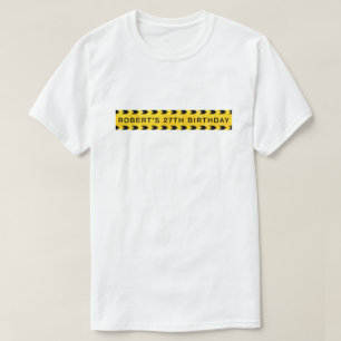 Benutzerdefiniertes gelbes Polizeigeburtstags-Warn T-Shirt
