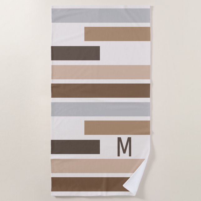 Benutzerdefiniertes geometrisches Erdtonmuster Strandtuch (Vorderseite)