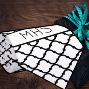 Benutzerdefiniertes geometrisches Monogramm-Schwar Krawatte