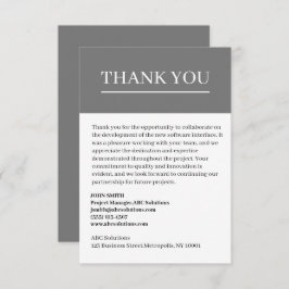 Benutzerdefiniertes Geschäft für Unternehmen dank Dankeskarte