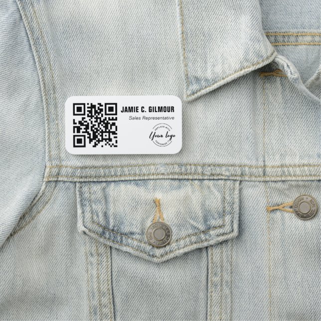 Benutzerdefiniertes Geschäft-Logo QR-Code-Website Namensschild (Beispiel)