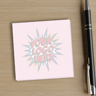Benutzerdefiniertes Geschäft - Logo-Rosa Post-it Klebezettel