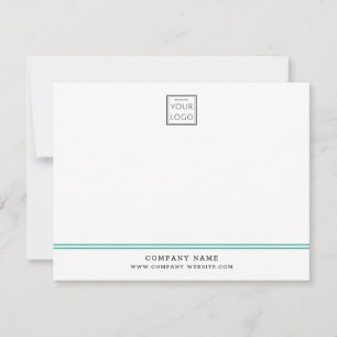 Benutzerdefiniertes Geschäft-Logo Teal Line Firmen Mitteilungskarte
