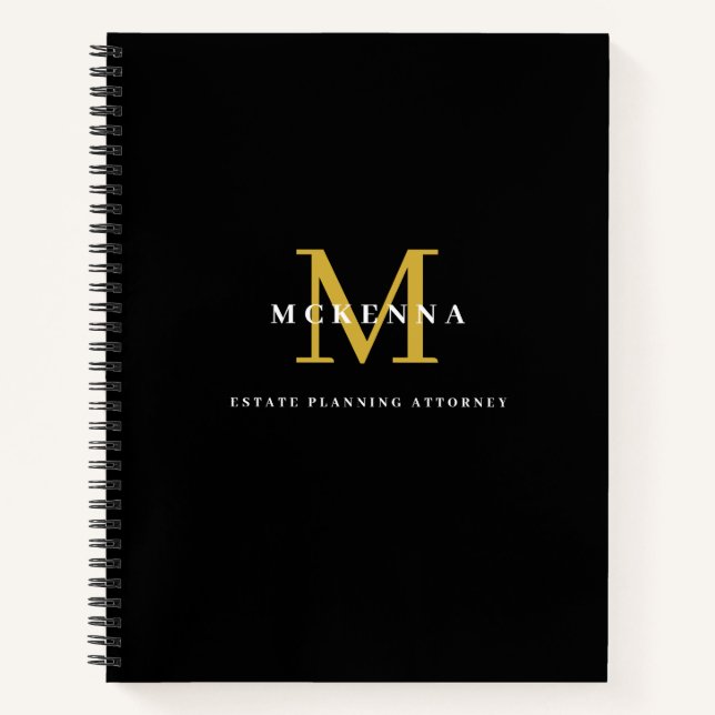 Benutzerdefiniertes Geschäftsbuch mit Monogramm Sc Notizbuch (Vorderseite)