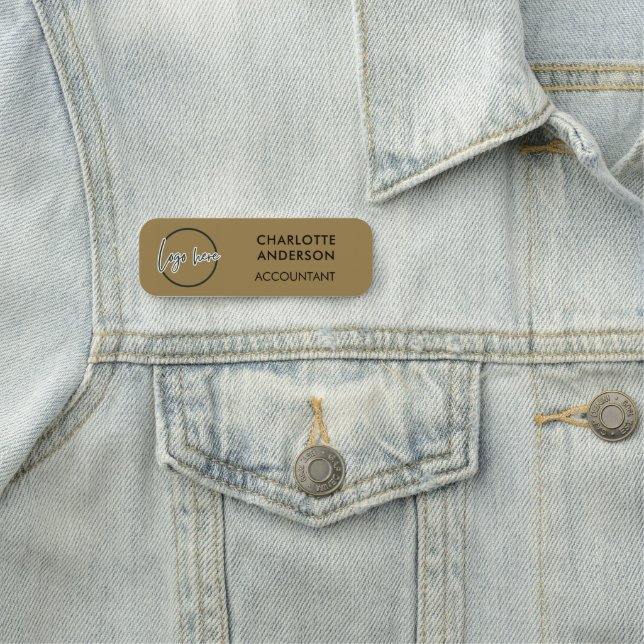 Benutzerdefiniertes Geschäftslogo Basic Mitarbeite Namensschild (Beispiel)