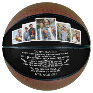 Benutzerdefiniertes Geschenk an meinen Enkel mit 5 Basketball