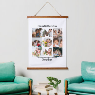 Benutzerdefiniertes Geschenk für Mama Mütter Tag 9 Wandteppich Mit Holzrahmen