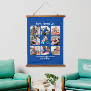 Benutzerdefiniertes Geschenk für Vater Väter Tag 9 Wandteppich Mit Holzrahmen
