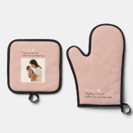 Benutzerdefiniertes Geschenk mit Herz- und Sonderb Ofenhandschuh & Topflappen-Set