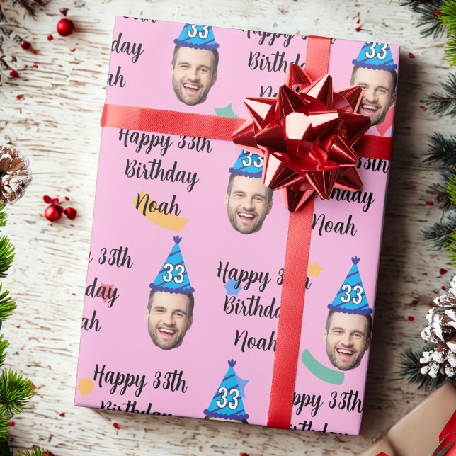 Benutzerdefiniertes Gesicht 20. 30. 40. 50. 60. Ge Geschenkpapier (Von Creator hochgeladen)