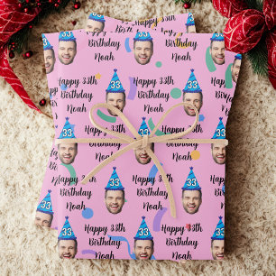 Benutzerdefiniertes Gesicht 20. 30. 40. 50. 60. Ge Geschenkpapier Set