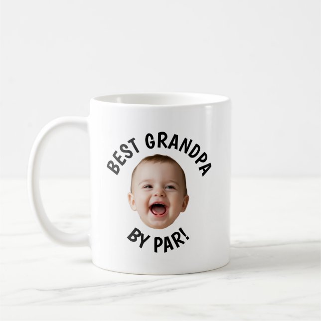 Benutzerdefiniertes Gesicht Bester Opa von Par  Kaffeetasse (Links)