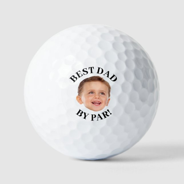 Benutzerdefiniertes Gesicht Bester Papa von Par Ne Golfball (Vorderseite)