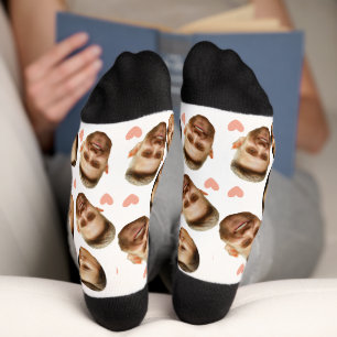 Benutzerdefiniertes Gesicht Bild Herz Lustiges Paa Socken