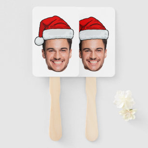 Benutzerdefiniertes Gesicht Foto Weihnachtsmann Hu Fächer