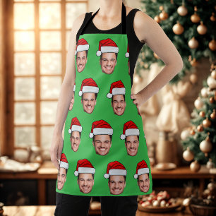 Benutzerdefiniertes Gesicht Foto Weihnachtsmann Hu Schürze
