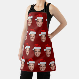 Benutzerdefiniertes Gesicht Foto Weihnachtsmann Hu Schürze