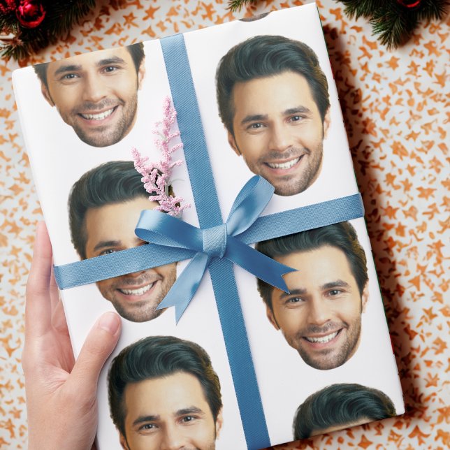 Benutzerdefiniertes Gesicht | Lustige benutzerdefi Geschenkpapier (Von Creator hochgeladen)