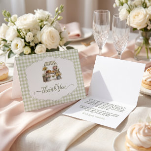 Benutzerdefiniertes Gingham Sie ist frisch vom Mar Dankeskarte
