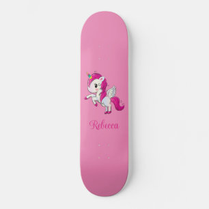 Benutzerdefiniertes, glitzerndes, rosa Einhorn-Ska Skateboard