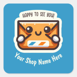 Benutzerdefiniertes Glück, wenn Sie Mails für klei Quadratischer Aufkleber