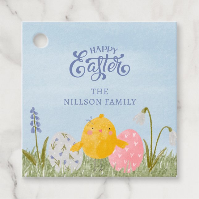 Benutzerdefiniertes glückliches Ostern niedlich Geschenkanhänger (Vorderseite)