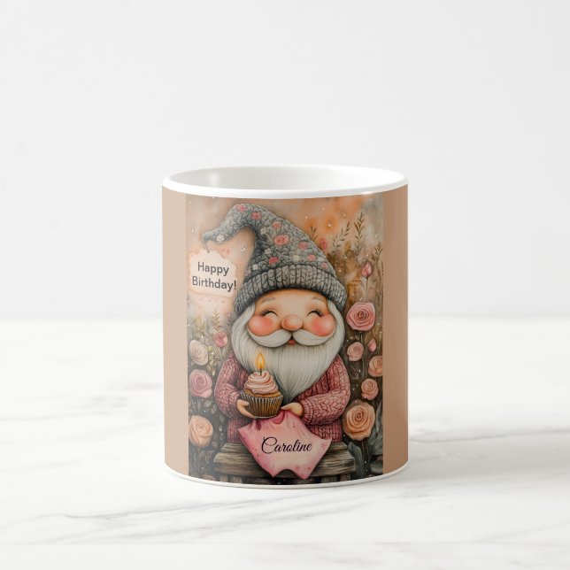 Benutzerdefiniertes Gnome-Geburtstagsdesign Kaffeetasse (Mittel)