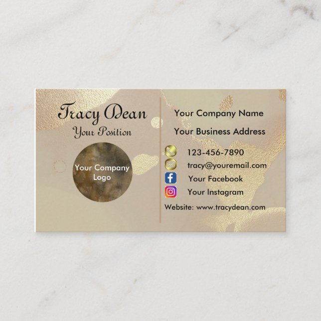 Benutzerdefiniertes Gold-Logo Modern Business-Card Visitenkarte (Vorderseite)