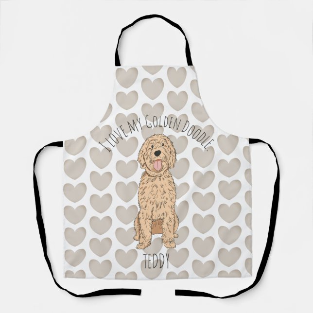 Benutzerdefiniertes Goldendoodle Fantasie-Muster P Schürze (Vorderseite)
