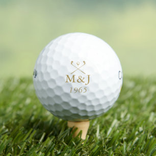 Benutzerdefiniertes goldenes Monogramm Hochzeits-J Golfball