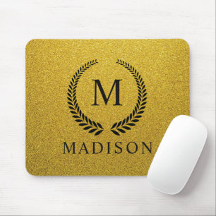 Benutzerdefiniertes Goldenes Schwarz und Gold Glit Mousepad