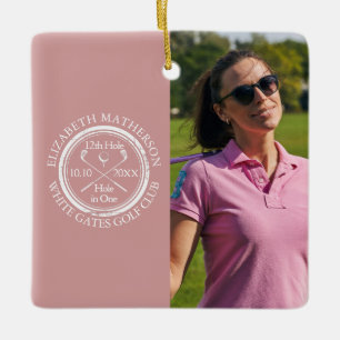 Benutzerdefiniertes Golf-Loch-in-Eins-Foto Golfer  Keramikornament