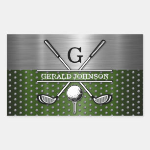 Benutzerdefiniertes Golf-Monogramm-Design Rechteckiger Aufkleber