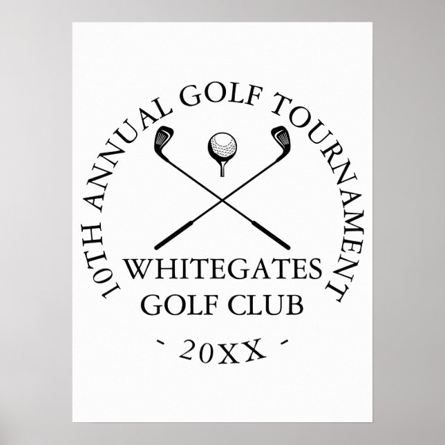 Benutzerdefiniertes Golfclub-Turnier-Schild Poster (Vorne)
