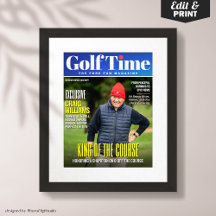 Benutzerdefiniertes Golfmagazin-Cover, lustiges Ge