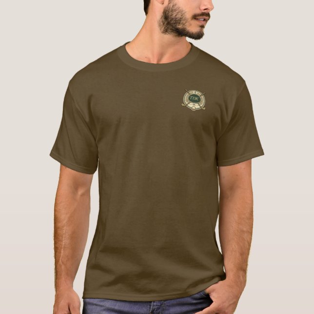 Benutzerdefiniertes Golfschläger-Wappen Monogramm  T-Shirt (Vorderseite)