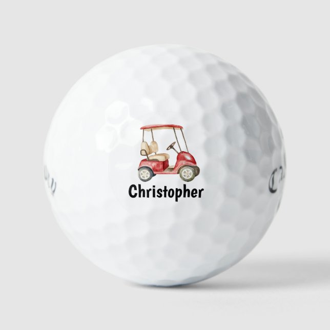 Benutzerdefiniertes Golfwagen-Thema Monogramm selb Golfball (Vorderseite)