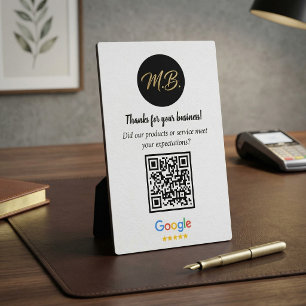 Benutzerdefiniertes Google-Bewertungs-QR-Code-Gesc Fotoplatte