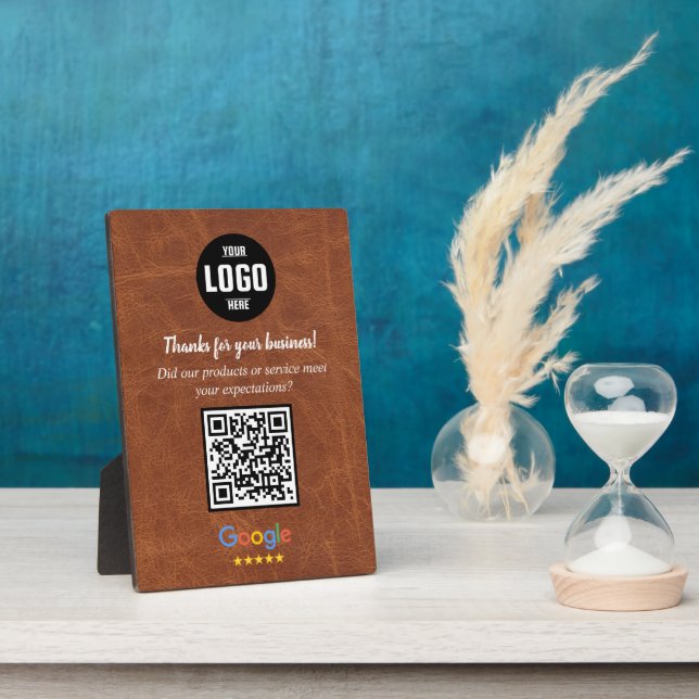 Benutzerdefiniertes Google Review QR Code Geschäft Fotoplatte (Seite)