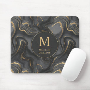 Benutzerdefiniertes Grau Schwarz und Gold Glitter Mousepad